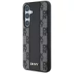DKNY Leather Checkered Pattern MagSafe Samsung Galaxy S25 tok, fekete