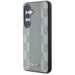 DKNY Leather Checkered Pattern MagSafe Samsung Galaxy S25 tok, szürke