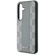 DKNY Leather Checkered Pattern MagSafe Samsung Galaxy S25 tok, szürke