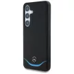 Mercedes Leather Contrasted Blue Horizontal Curve MagSafe Samsung Galaxy S25 tok, fekete