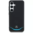 Mercedes Leather Contrasted Blue Horizontal Curve MagSafe Samsung Galaxy S25 tok, fekete