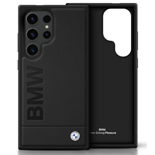 BMW Leather Big Wordmark Samsung Galaxy S25 Ultra tok, fekete