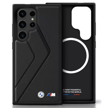   BMW Leather Oversized Stripes MagSafe Samsung Galaxy S25 Ultra tok, fekete