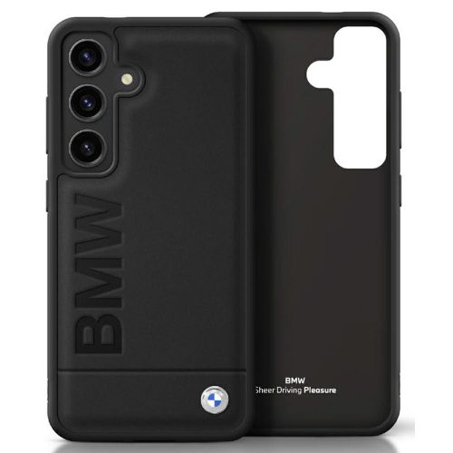 BMW Leather Big Wordmark Samsung Galaxy S25 Plus tok, fekete