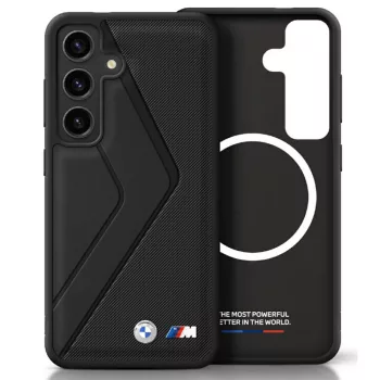   BMW Leather Oversized Stripes MagSafe Samsung Galaxy S25 tok, fekete