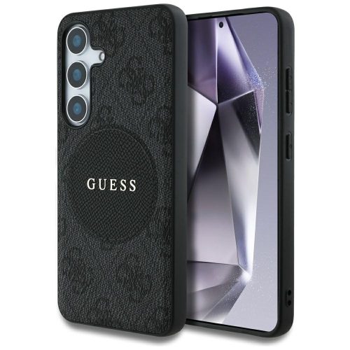 Guess 4G Round Patch Classic Logo MagSafe Samsung Galaxy S25 Plus tok, fekete