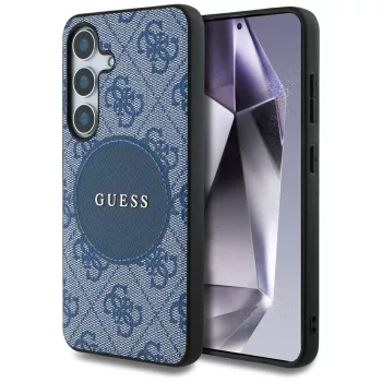   Guess 4G Round Patch Classic Logo MagSafe Samsung Galaxy S25 Plus tok, kék