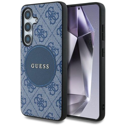 Guess 4G Round Patch Classic Logo MagSafe Samsung Galaxy S25 Plus tok, kék