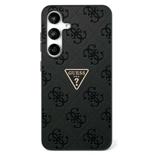 Guess Hot Stamp 4G Pattern Triangle Metal Logo Samsung Galaxy S25 tok, fekete