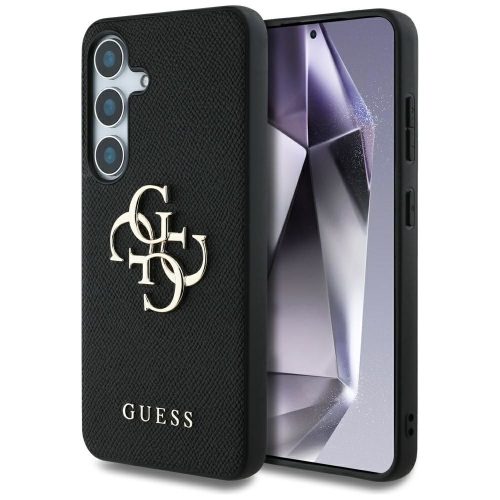 Guess Samsung Galaxy S25 Plus GUHCS25MPGT4MBK (PU Grained Big 4G and Classic Logo) tok, fekete