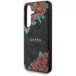 Guess Leather 4G Flowers Print Metal Classic Logo MagSafe Samsung Galaxy S25 tok, fekete