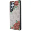 Guess Leather 4G Flowers Print Metal Classic Logo MagSafe Samsung Galaxy S25 Ultra tok, rózsaszín