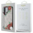 Guess Leather 4G Flowers Print Metal Classic Logo MagSafe Samsung Galaxy S25 Ultra tok, rózsaszín
