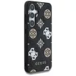 Guess 4G Printed Colored Peony Pattern MagSafe Samsung Galaxy S25 tok, fekete
