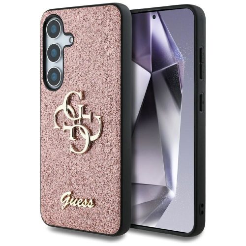 Guess Fixed Glitter Big 4G Metal LogoSamsung Galaxy S25 tok, rózsaszín