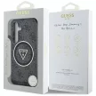 Guess Samsung Galaxy S25 GUHMS25SHG4PRTGK (Magnetic IML Metal Glitter 4G Circle Triangle) tok, fekete