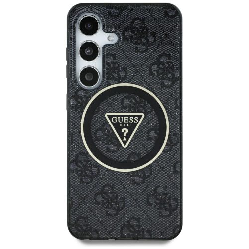 Guess Samsung Galaxy S25 Ultra GUHMS25LHG4PRTGK (Magnetic IML Metal Glitter 4G Circle Triangle) tok, fekete