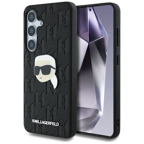 KARL LAGERFELD Samsung Galaxy S25 KLHCS25SPGKLKIPK (PU Monogram K. Head Pin) tok, fekete