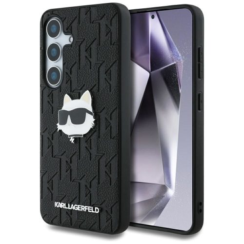 KARL LAGERFELD Samsung Galaxy S25 Plus KLHCS25MPGKLCHPK (PU Monogram Choupette Head Pin) tok, fekete