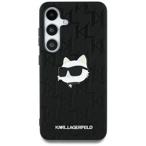 KARL LAGERFELD Samsung Galaxy S25 Ultra KLHCS25LPGKLCHPK (PU Monogram Choupette Head Pin) tok, fekete