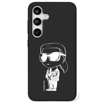   Karl Lagerfeld Silicone Graffiti Ikonik Printed Logo MagSafe Samsung Galaxy S25 tok, fekete