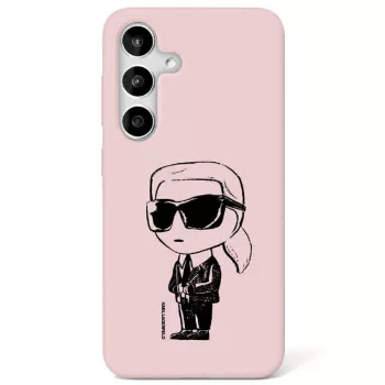   Karl Lagerfeld Silicone Graffiti Ikonik Printed Logo MagSafe Samsung Galaxy S25 tok, rózsaszín
