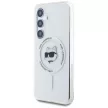 Karl Lagerfeld Button Choupette Head Printed Logo MagSafe Samsung Galaxy S25 Plus tok, fehér