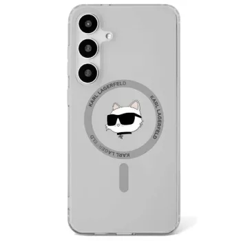   Karl Lagerfeld Button Choupette Head Printed Logo MagSafe Samsung Galaxy S25 tok, fekete