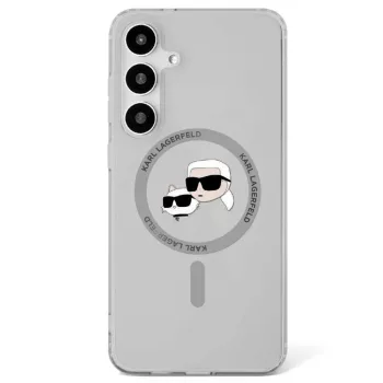   Karl Lagerfeld Button Karl & Choupette Heads Printed Logo MagSafe Samsung Galaxy S25 tok, fekete