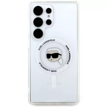   Karl Lagerfeld Button Karl Head Printed Logo MagSafe Samsung Galaxy S25 Ultra tok, fehér