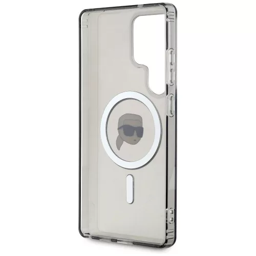 Karl Lagerfeld Button Karl Head Printed Logo MagSafe Samsung Galaxy S25 Ultra tok, fekete