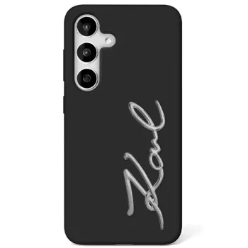   KARL LAGERFELD Samsung Galaxy S25 KLHCS25SSCMSMVK (Silicone Sign Metal Logo) tok, fekete