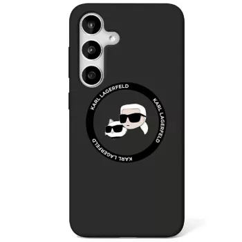  Karl Lagerfeld Silicone Double Heads And Circle MagSafe Samsung Galaxy S25 tok, fekete