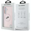 Karl Lagerfeld Silicone Double Heads And Circle MagSafe Samsung Galaxy S25 Plus tok, rózsaszín
