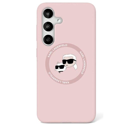 Karl Lagerfeld Silicone Double Heads And Circle MagSafe Samsung Galaxy S25 Ultra tok, rózsaszín