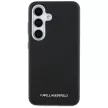 Karl Lagerfeld Saffiano Full Wrapped Elongated Metal Logo MagSafe Samsung Galaxy S25 tok, fekete