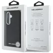 Karl Lagerfeld Saffiano Full Wrapped Elongated Metal Logo MagSafe Samsung Galaxy S25 tok, fekete