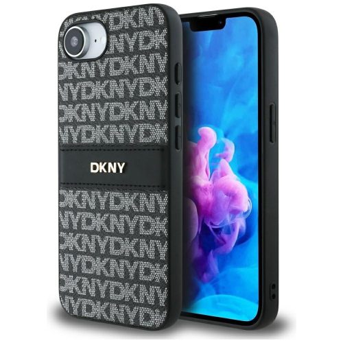 DKNY Repeat Texture Pattern    Tonal Stripe iPhone 16e tok, fekete