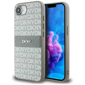   DKNY Repeat Texture Pattern    Tonal Stripe iPhone 16e tok, bézs