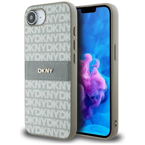DKNY Repeat Texture Pattern    Tonal Stripe iPhone 16e tok, bézs