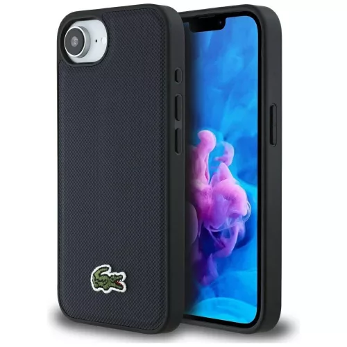 Lacoste Iconic Petit Pique Woven Logo MagSafe iPhone 16e tok, sötétkék
