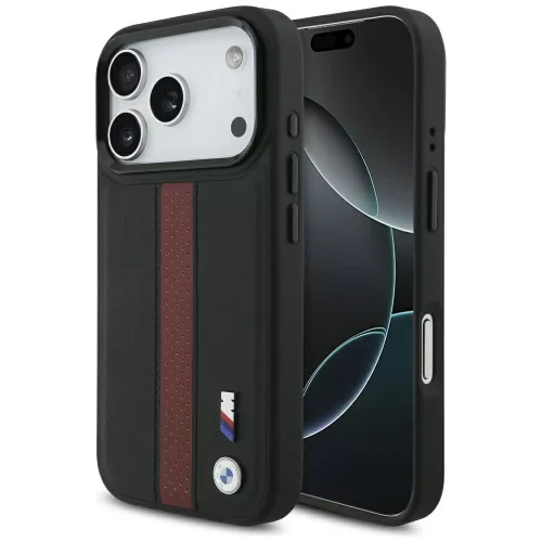 BMW M Perforated Stripe Logo MagSafe Case iPhone 17 Pro tok, piros