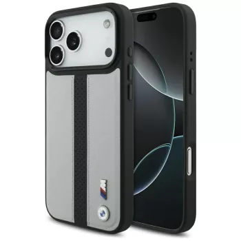   BMW M Perforated Stripe Logo MagSafe Case iPhone 17 Pro Max tok, szürke