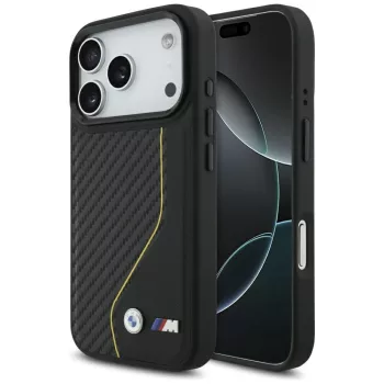 BMW M Carbon Line & Logo MagSafe iPhone 17 Pro tok, sárga