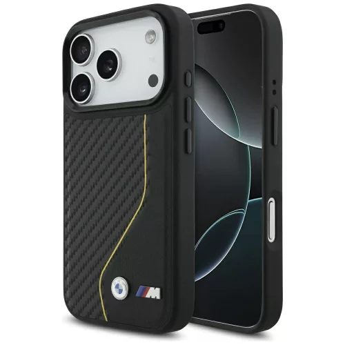 BMW M Carbon Line & Logo MagSafe iPhone 17 Pro tok, sárga