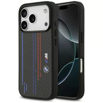 BMW M Kevlar Lines & Logo MagSafe iPhone 17 Pro tok, fekete