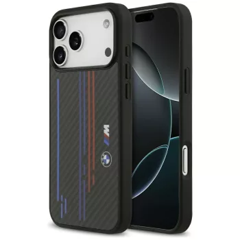   BMW M Kevlar Lines & Logo MagSafe iPhone 17 Pro Max tok, fekete