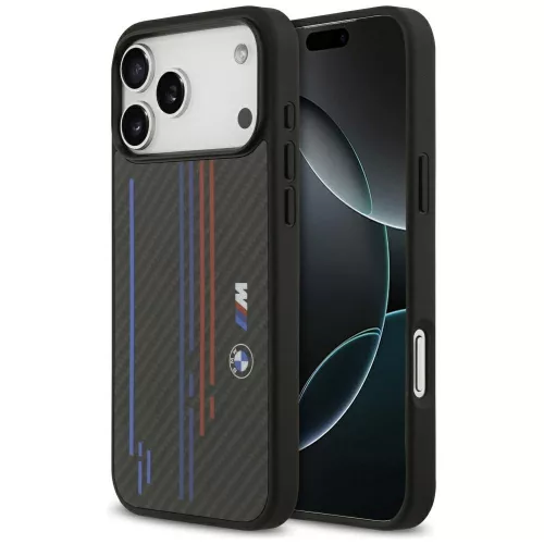 BMW M Kevlar Lines & Logo MagSafe iPhone 17 Pro Max tok, fekete