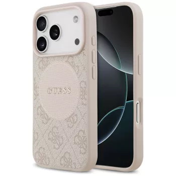   Guess 4G Circle Classic Logo MagSafe iPhone 17 Pro tok, rózsaszín