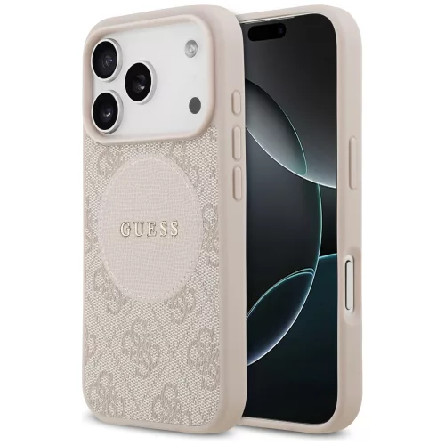 Guess 4G Circle Classic Logo MagSafe iPhone 17 Pro tok, rózsaszín